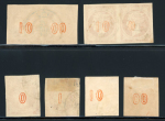 Stamp of Greece » Large Hermes Heads » 1875-80 Printed on cream paper with figures at back Six 10 lepta cream papers with "Control numbers" (