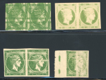 Stamp of Greece » Large Hermes Heads » 1880-85 Printed on cream paper without figures at back Three mint pairs & one marginal mint single of the