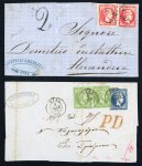 Stamp of Greece » Large Hermes Heads » Covers, frankings and destinations » External usages Four letters:1. Letter sent from Syros ( Dec.3rd,