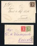 Stamp of Greece » Large Hermes Heads » Covers, frankings and destinations » External usages Three letters & one fragment from/to Trieste at U.