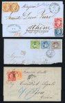 Stamp of Greece » Large Hermes Heads » Covers, frankings and destinations » External usages Three letters & two fragments:1. Two fragments of