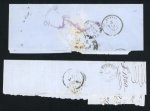 Stamp of Greece » Large Hermes Heads » Covers, frankings and destinations » External usages Three letters & two fragments:1. Two fragments of