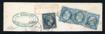 Stamp of Greece » Large Hermes Heads » Covers, frankings and destinations » External usages Two fragments:1. Fragment with three French 20 ce