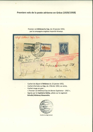 Stamp of Greece » Collections Collection of 42 airmail first flight covers from