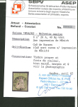 Stamp of Switzerland / Schweiz » Sitzende Helvetia Ungezähnt » Münchner Druck, 3. Auflage 1854, 40 Rp. grün 3. Münchner Druckperiode, zentrisch entwertet mit seltenem Ortsstempel « BUNZEN 11 JUIN… »