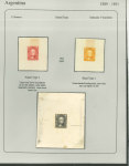 Stamp of Argentina 1889-91, "Sudamericana" Issue, an extraordinary assembly comprising 340+ die proofs and 600 essays