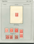 Stamp of Argentina 1889-91, "Sudamericana" Issue, an extraordinary assembly comprising 340+ die proofs and 600 essays