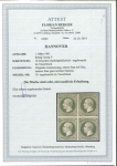 Stamp of German States » Hannover 1861 10gr dark olive-green mint block of four