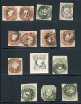 Stamp of Portugal 1853 Maria II mostly used group