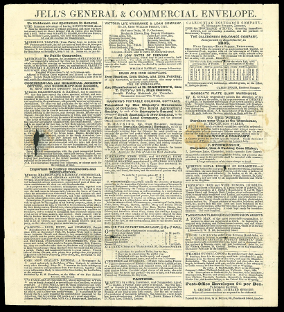 Stamp of Great Britain » 1840 Mulreadys & Caricatures » Advertising Letter Sheets Jell's Periodical & Annual Advertiser: 1840 (Nov 11) 1d Mulready lettersheet, stereo A35, sent from London