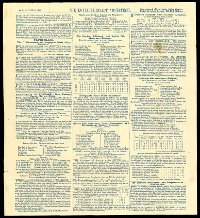 Stamp of Great Britain » 1840 Mulreadys & Caricatures » Advertising Letter Sheets Envelope Select Advertiser No. 6: 1d Mulready lettersheet, unused