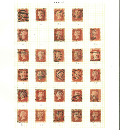 Stamp of Great Britain » Collections 1841-80, Small used selection on album pages
