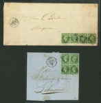 Stamp of France » Lettres Classiques 1858-1861, Lot de 2 lettres avec Napoléon Y&T n°12