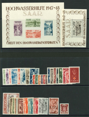 Stamp of Colonies françaises » Sarre 1948-1950, belle petite collection neufs ** MNH avec