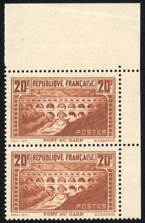Stamp of France » Émissions à partir de 1900 1929, Pont du Gard Y&T n°262f, Type IIA+IIB se tenant