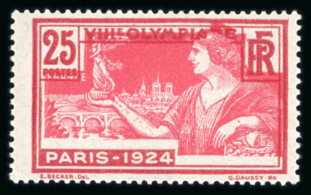 Stamp of France » Variétés et curiosités 1924, timbre JO de 1924 Y&T n° 184 un timbre avec décalage