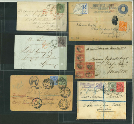 Stamp of Ireland » Collections 1860-1922 Group of six covers, five of which are all used from Ireland