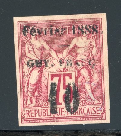 Stamp of Colonies françaises » Guyane française Guyane, 1888 : Sage Y&T n°9 neuf * MH, très belles