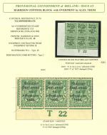 Stamp of Ireland » 1922 (Jul-Nov) Thom Overprints (T25-T41) 1/2d green, specialised study of the T22 control blocks