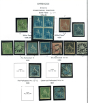 Stamp of Barbados 1852-1938 collection on pages in album, mostly comprising a useful range of the Britannia issues