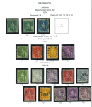 Stamp of Barbados 1852-1938 collection on pages in album, mostly comprising a useful range of the Britannia issues