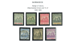 Stamp of Barbados 1852-1938 collection on pages in album, mostly comprising a useful range of the Britannia issues