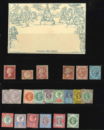 Stamp of Great Britain » Collections 1840-1892, Small range of QV items on a stocksheet