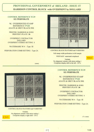 Stamp of Ireland » 1922 (Feb) Dollard Overprints (T1-T14) 2 1/2d, 3d, 4d, 5d, 9d 10d, specialised study of the