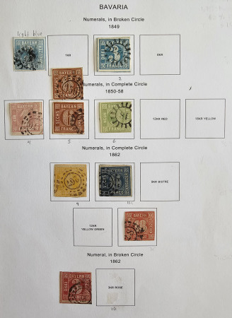 Stamp of German States » Bavaria 1849-1920 collection of around 470 stamps on pages
