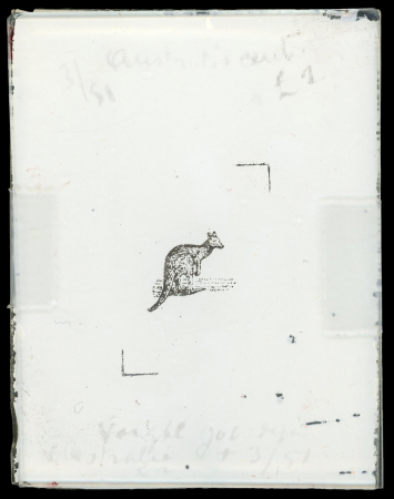 Stamp of Australia » Commonwealth of Australia 1913 - "Kangaroo" £2, a group of nine Sperati production elements