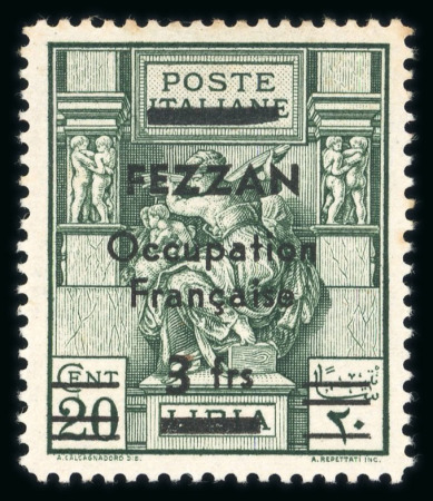 Stamp of Colonies françaises » Fezzan Fezzan : 1943, Y&T n° 5, n° 6 et n° 7 neufs * signés