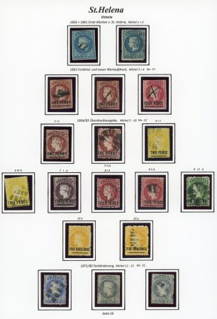 Stamp of St. Helena 1856-1970, collection with used classic plus covers incl. incoming mail