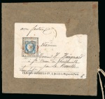 Stamp of France » Lettres Classiques Céres Y&T n°60C 25c bleu sur précurseur de porte-timbre