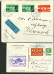 Stamp of Switzerland / Schweiz » Flugpost » Flugbriefe 1926-49, Lot von 10 Flugpostbriefen