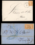 Stamp of Romania » 1872-79 Prince Carol I - Perforated Group of five pre-UPU (July 1875) covers franked w