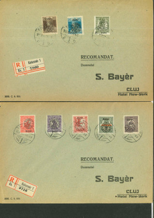 Stamp of Romania » Hungarian Post in Romania Group of 6 covers bearing stamps of the 1919 Cluj