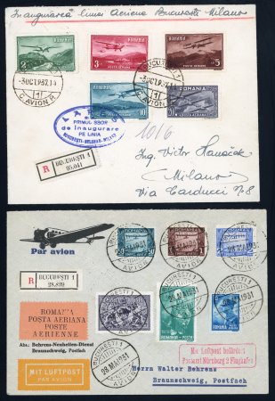 Stamp of Romania » Later Issues Lot of 3 airmail covers, including the 3/10/1937 1