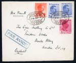 Stamp of Romania » Later Issues Lot of 3 airmail covers, including the 3/10/1937 1