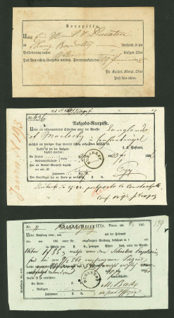 Stamp of Romania » Postal History » Postal Forms 1785-1861 Lot containing 3 Austrian receipts/confirmation of delivery receipts used in nowadays Romania