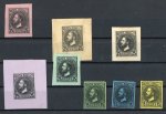 Stamp of Romania » Later Issues 1880 Group of 8 plate proofs for the "Pearls" Issu