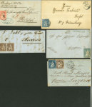 Stamp of Switzerland / Schweiz » Sammlungen 1852-1870, interessanter Posten mit 14 Briefen ab 4 Rayon-Frankaturen