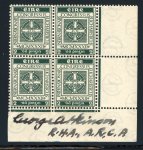 Stamp of Ireland » 1922-49 Dublin Government Printing Works Issues 1939 Eucharistic Congress 2d pearl-green, mint nh corner