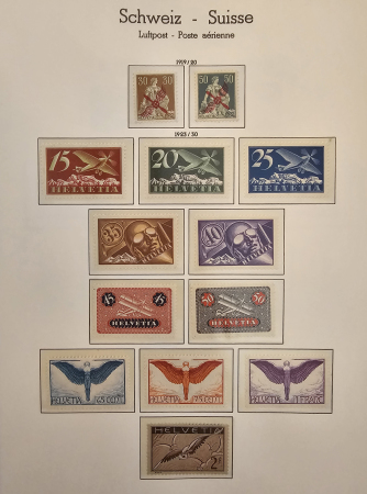 Stamp of Switzerland / Schweiz » Flugpost » Flugmarken 1919-1963, Flugpostsammlung ungebraucht und gestempelt ab F1