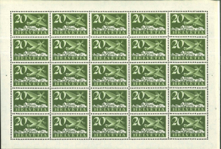 Stamp of Switzerland / Schweiz » Flugpost » Flugmarken Flugpost, kleiner Bestand von 17 postfrischen Kleinbögen