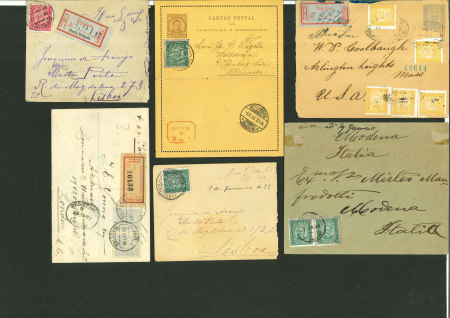 Stamp of Portuguese Colonies portugal portugiese colonies, cover selection of first issues (6), noted ANGRA, FUNCHAL, PONTA DELGADA