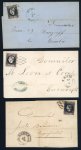 Stamp of Romania » 1866-67 Prince Carol I - Coloured Papers 20 para black on rose group of 10 items
