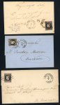 Stamp of Romania » 1866-67 Prince Carol I - Coloured Papers 20 para black on rose group of 10 items