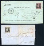 Stamp of Romania » 1866-67 Prince Carol I - Coloured Papers 20 para black on rose group of 10 items