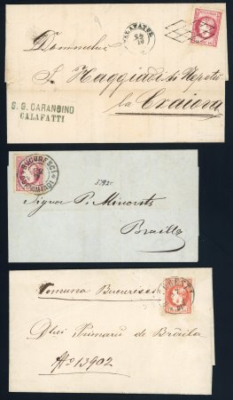 Stamp of Romania » 1868-70 Prince Carol I - New Currency 1868-70 Prince Carol New Currency group of 18 bani covers