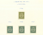 Stamp of Egypt » Officials 1926-37 Officials set to 50m on 3 pages each with the boxed ''Quobba Palace'' cachet on reverse.